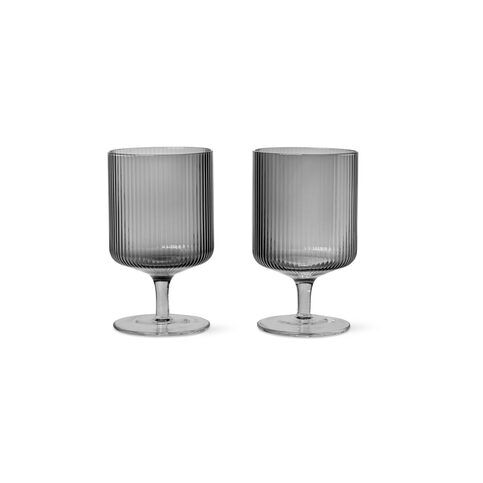 Ferm Living - ripple wijnglazen grijs