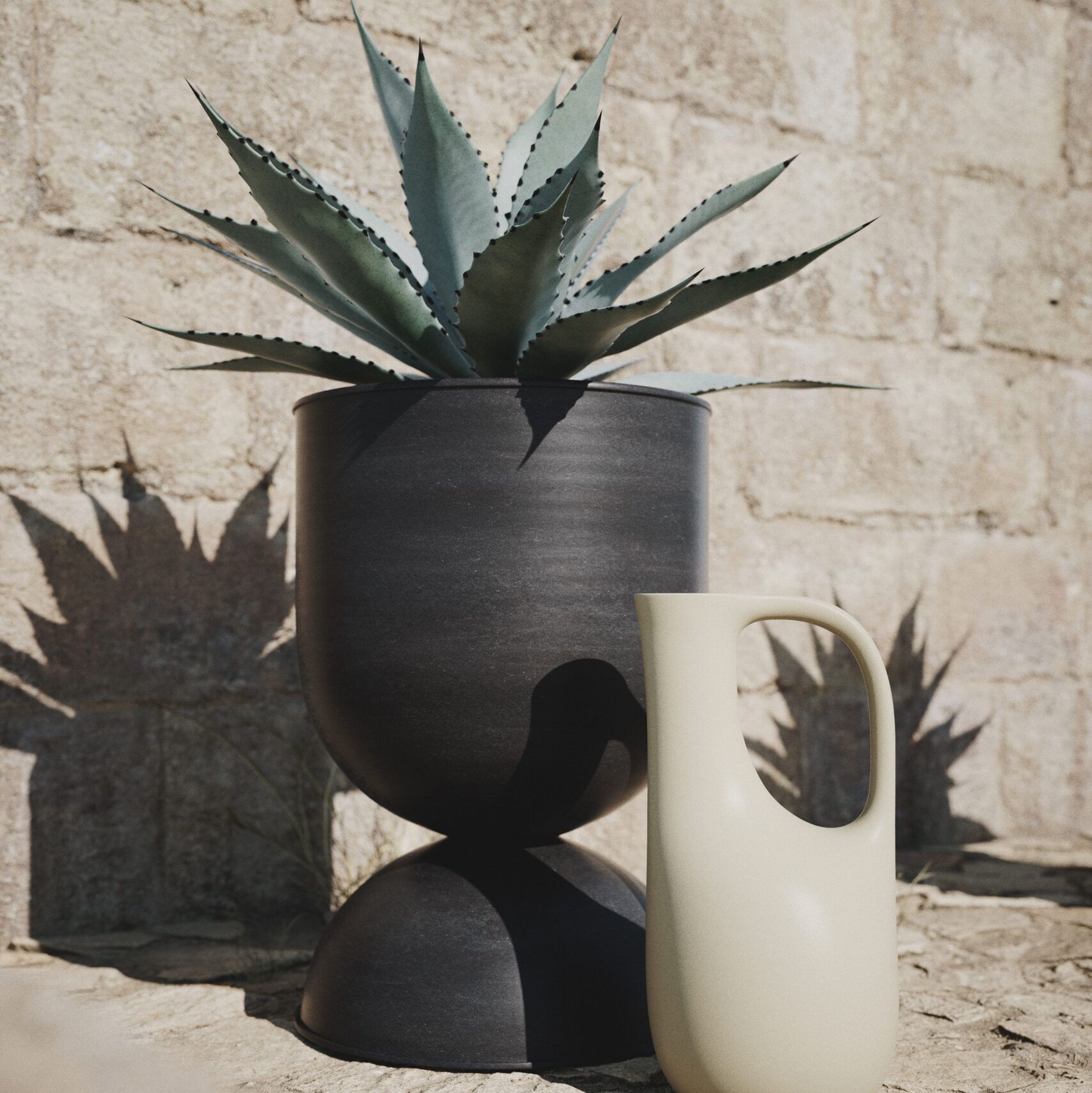 Ferm Living - hourglass bloempot medium zwart