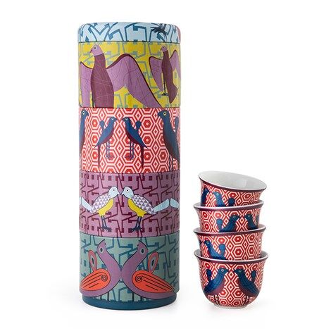 Images d'orient - birds of paradise koffiekopjes gift box