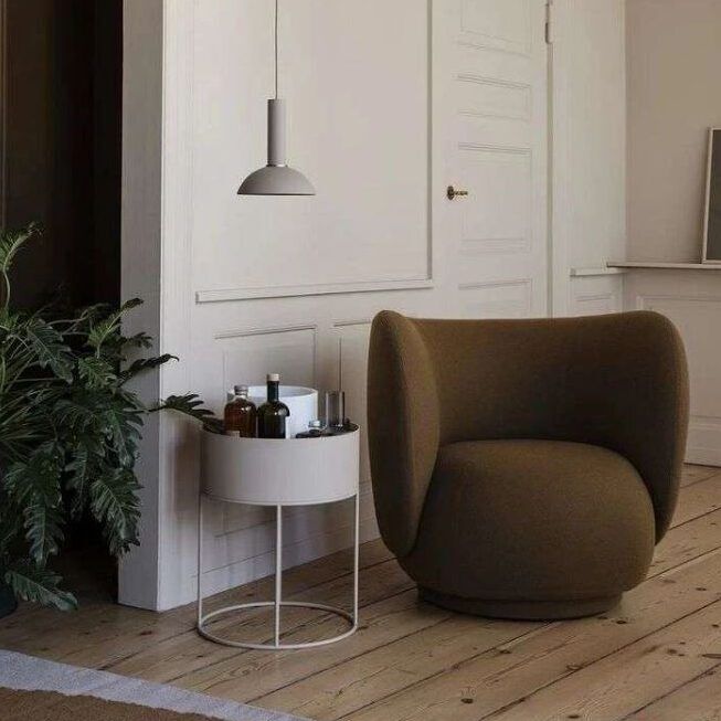 Ferm Living - plant box rond lichtgrijs